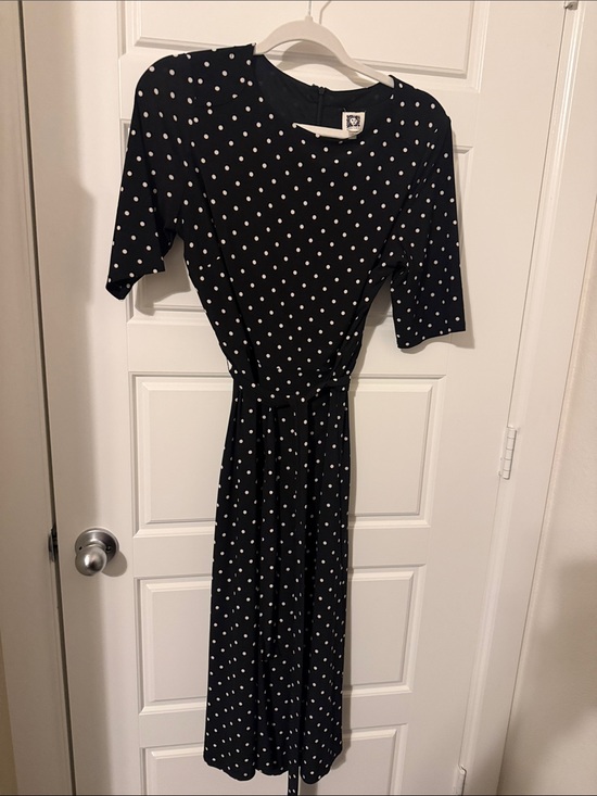 Anne Klein Dresses & Skirts - Anne Klein Black and White Polka Dot Midi Dress